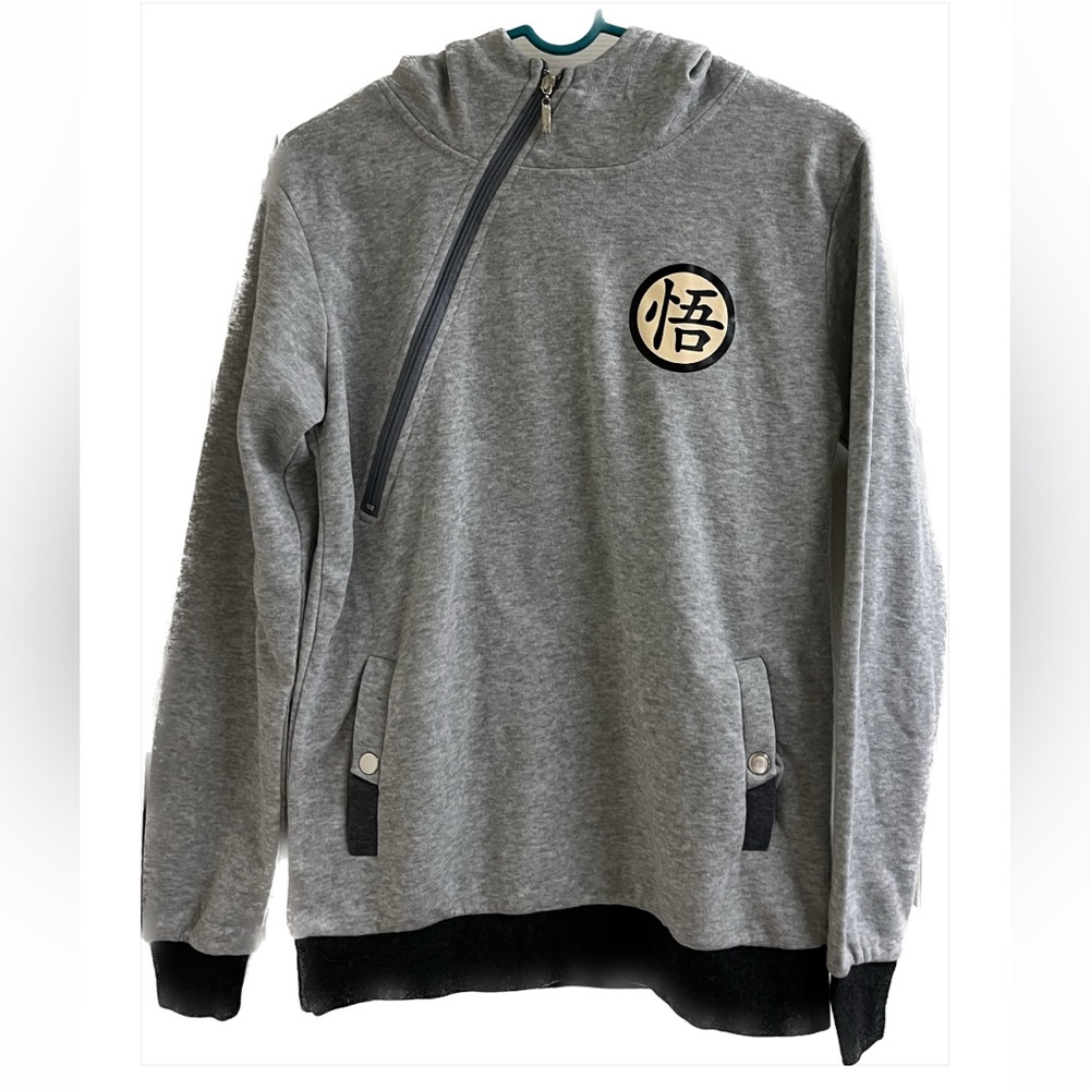 Dragon ball Z anime grey hoodie pullover Zipup sweater Japan goku